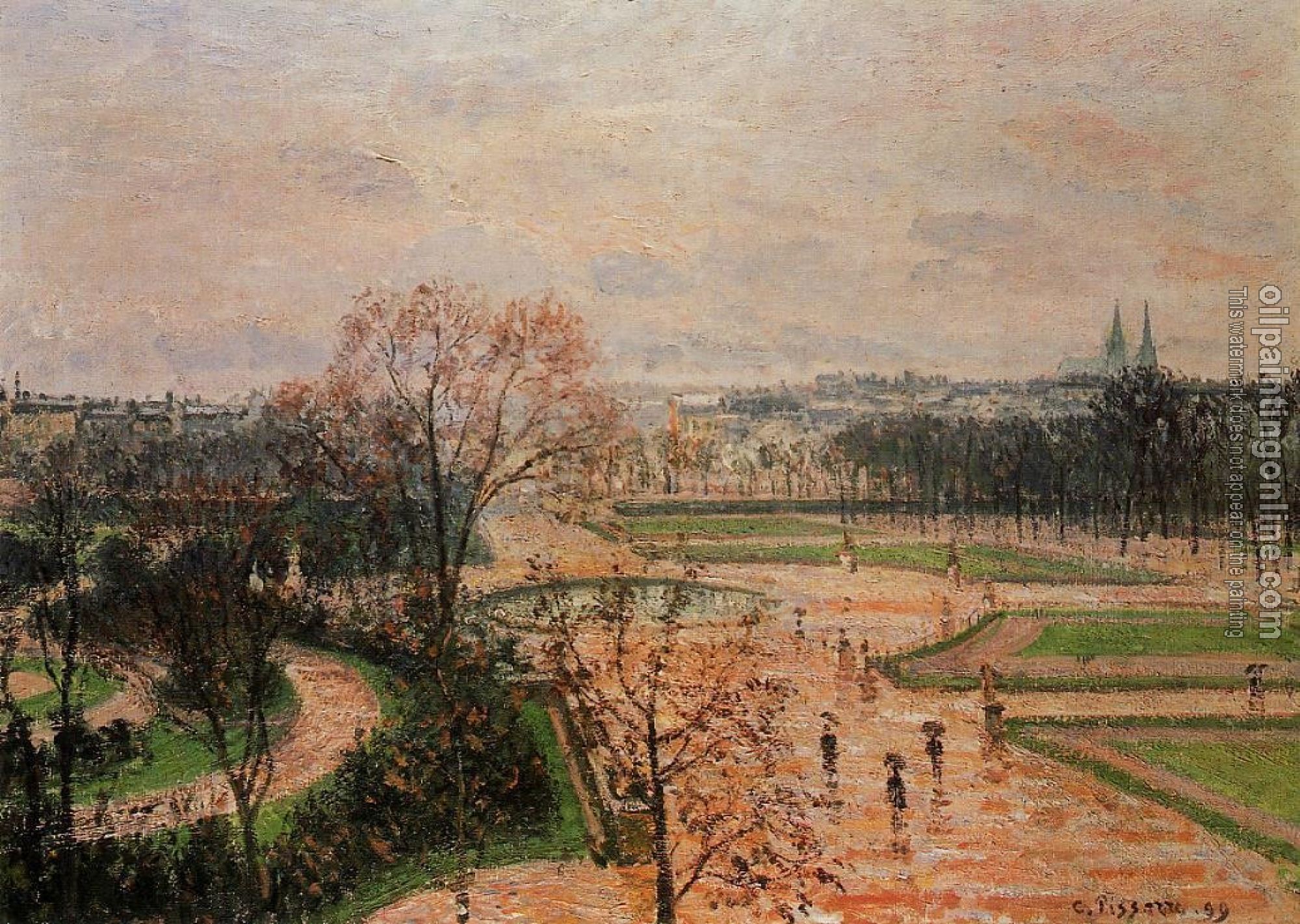 Pissarro, Camille - The Tuileries Gardens, Rainy Weather